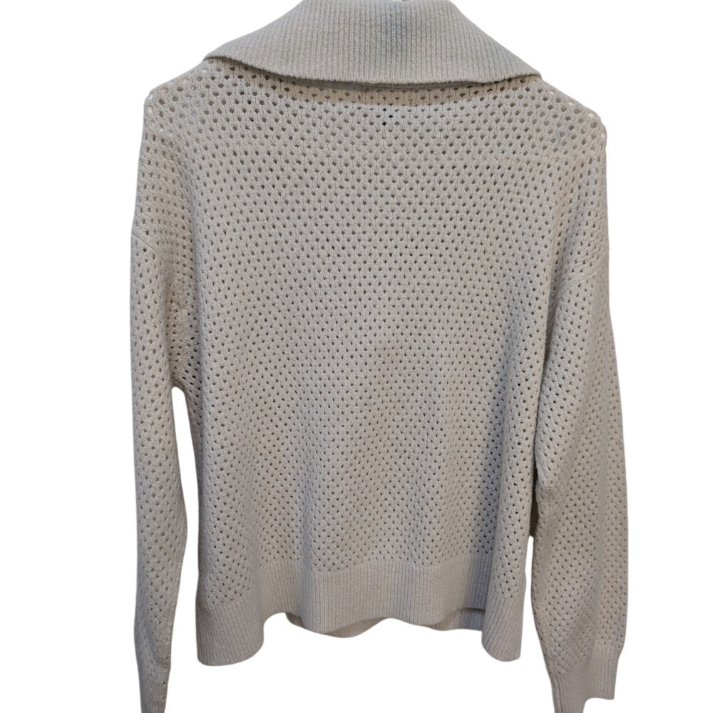 Universal Thread Light Gray Knit Sweater Cardigan with Collar 1/4 Zip Up Size M - Picture 3 of 5